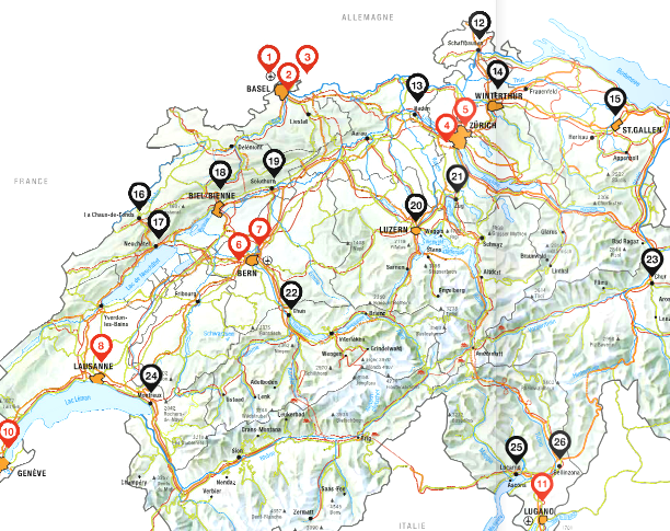 carte touristique suisse